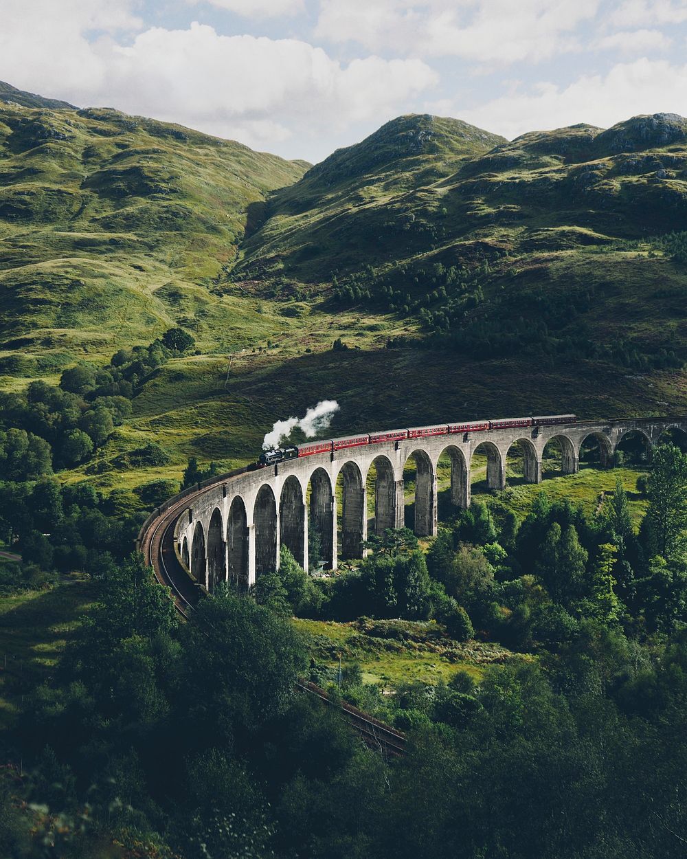 Glenfinnan Viaduct railway in Inverness-shire, Scotland