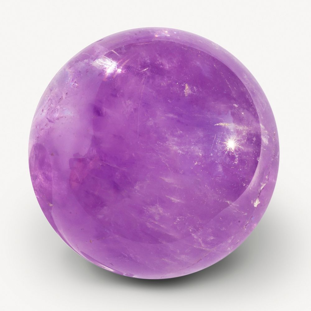 Purple crystal ball sticker, object isolated image psd