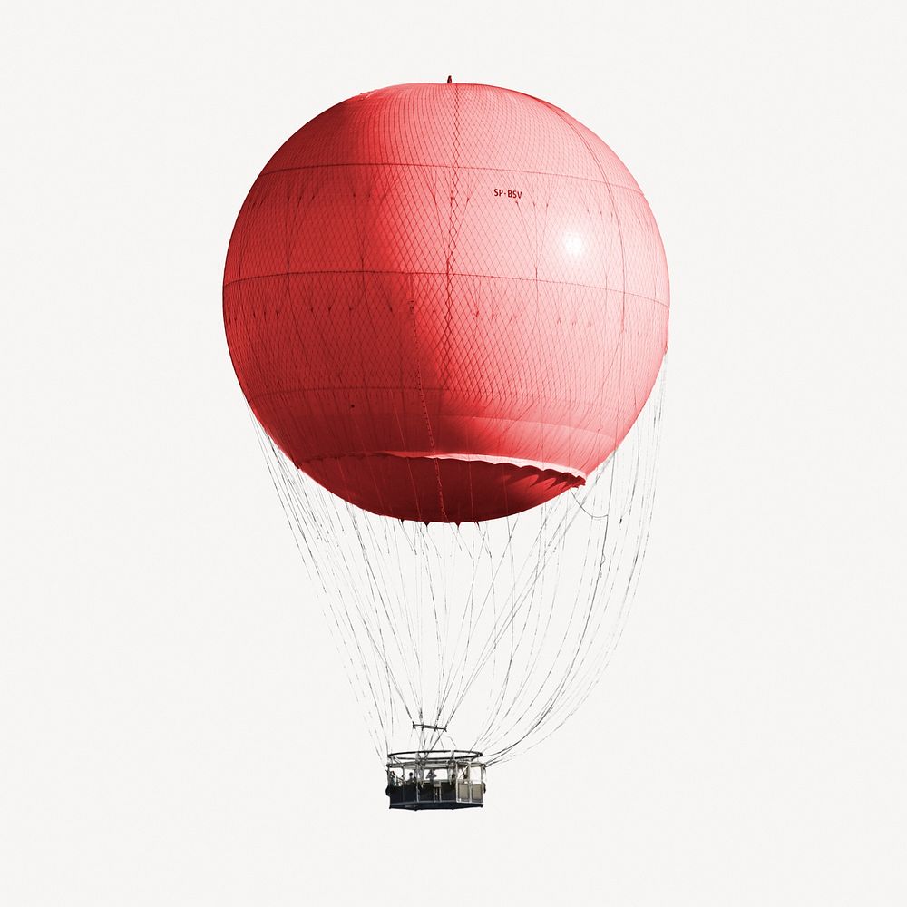 Hot air balloon sticker, travel isolated image psd