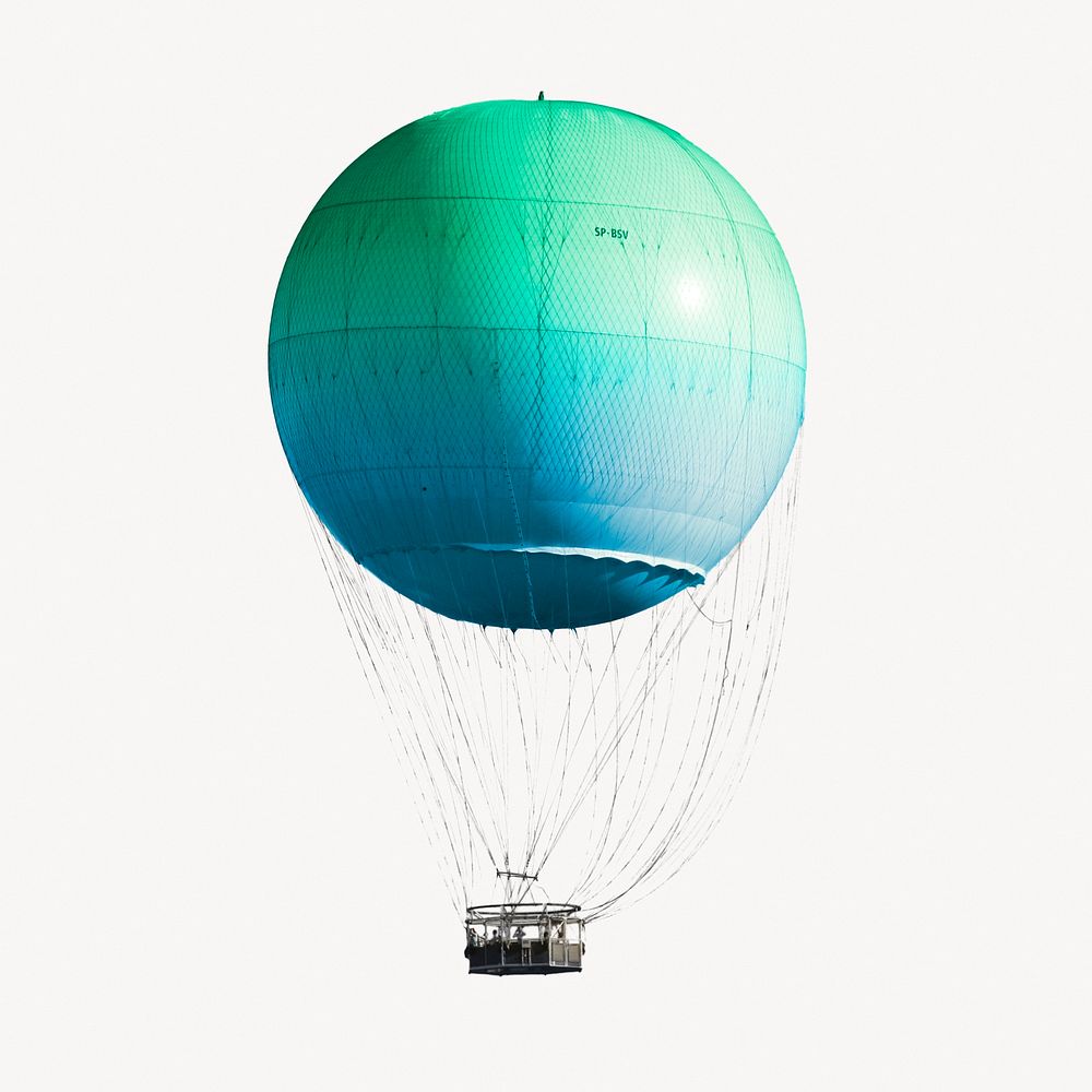 Hot air balloon, travel isolated image
