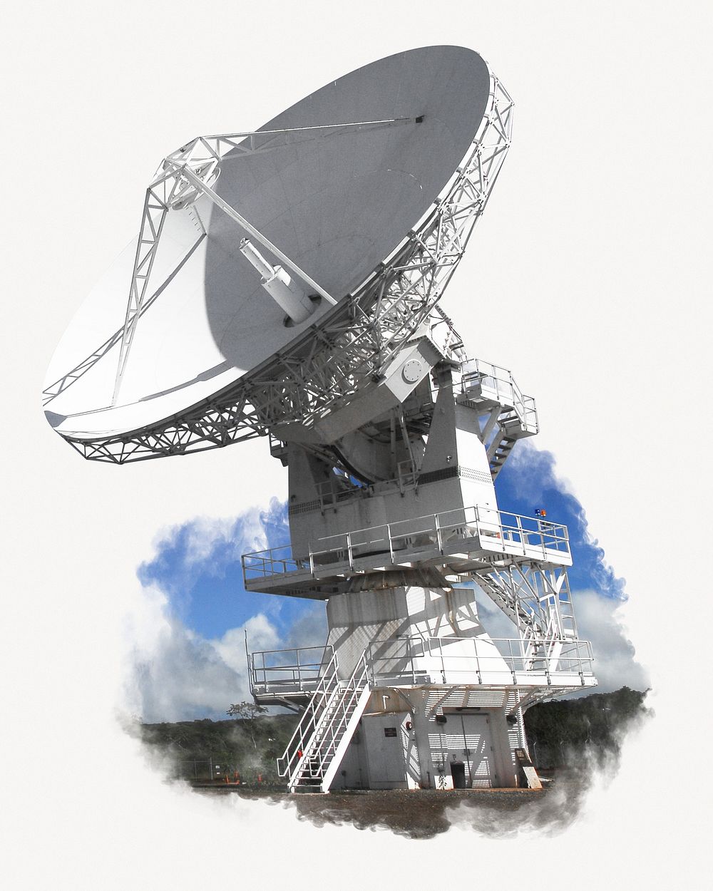 Satellite dish image on white background