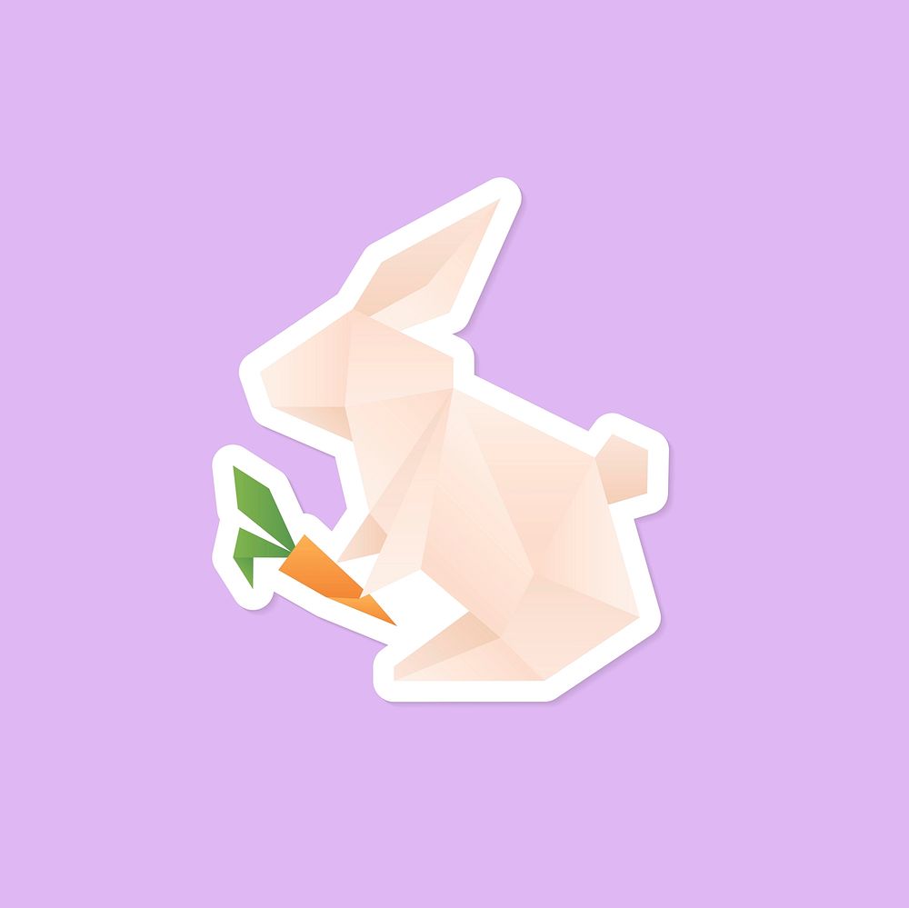 Cute rabbit craft geometric cut out vector