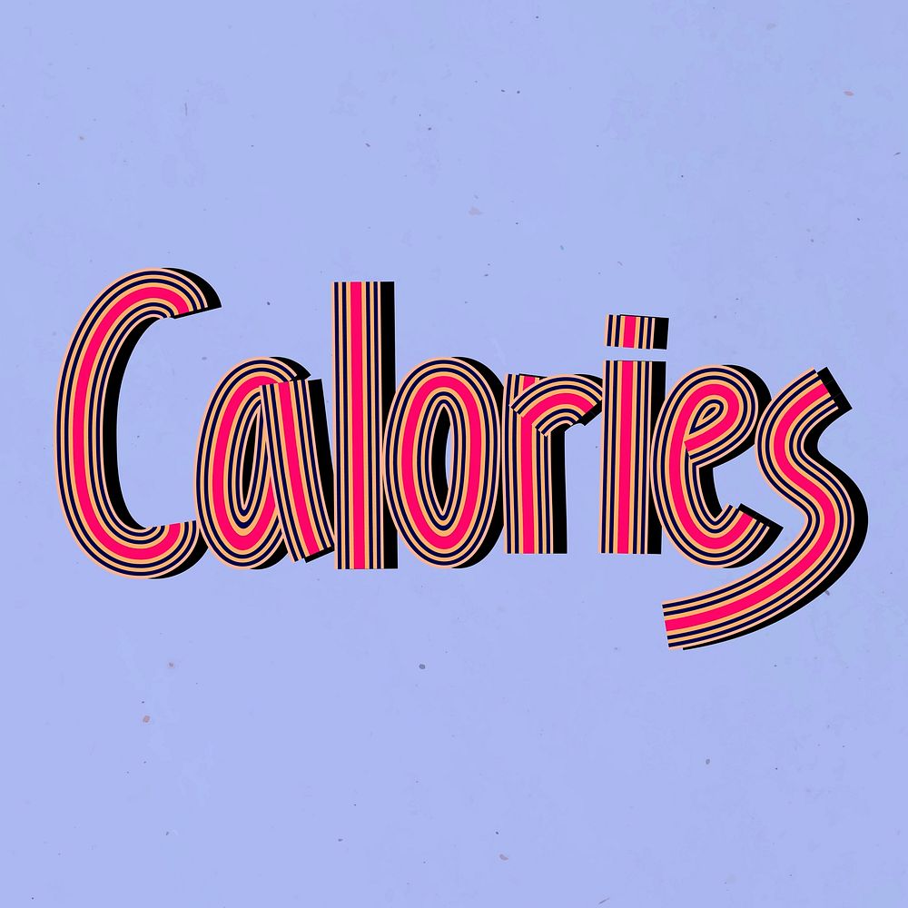 Calories line font retro typography lettering hand drawn