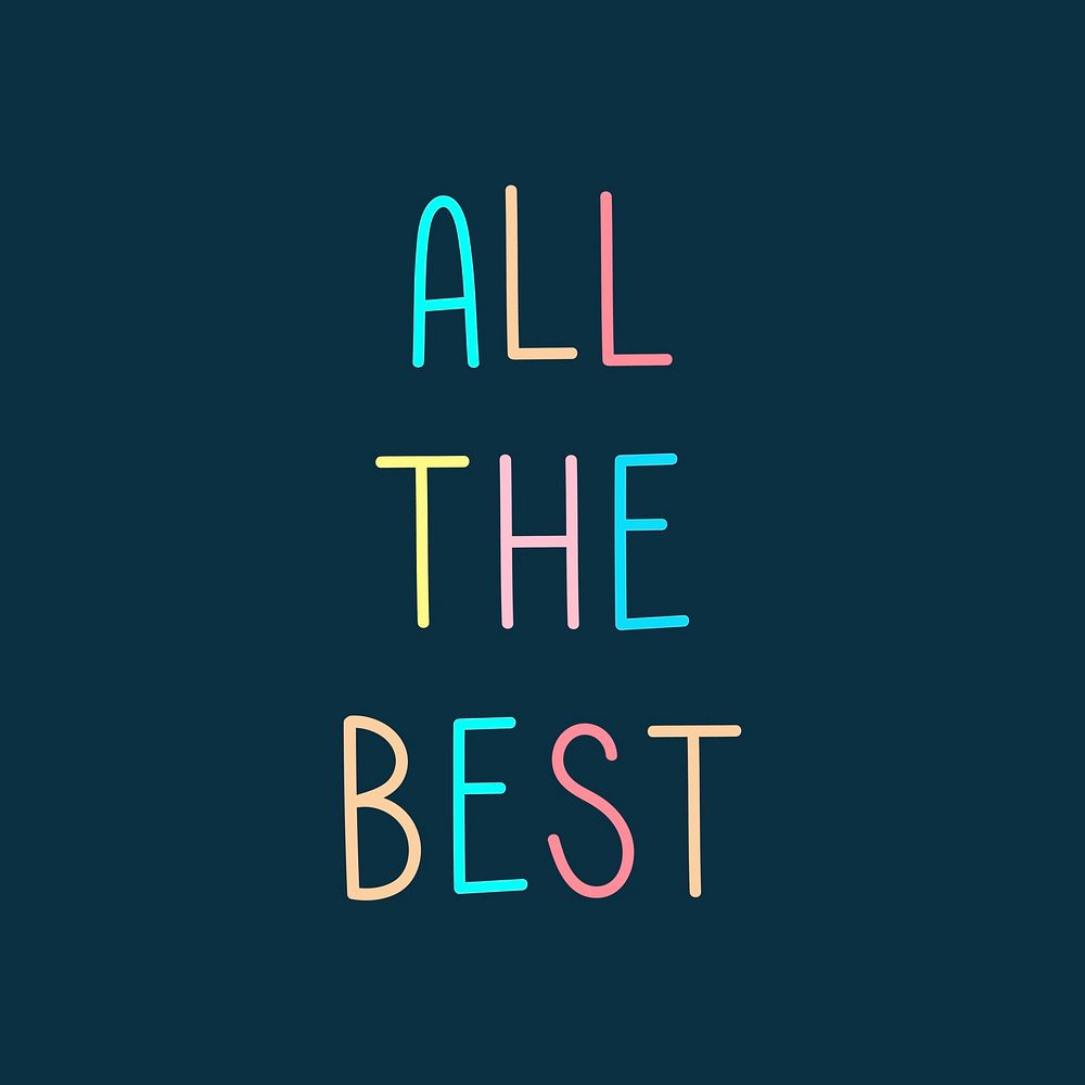 All the best colorful word art