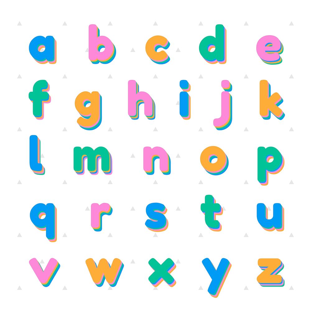 Vector lower case letter set font