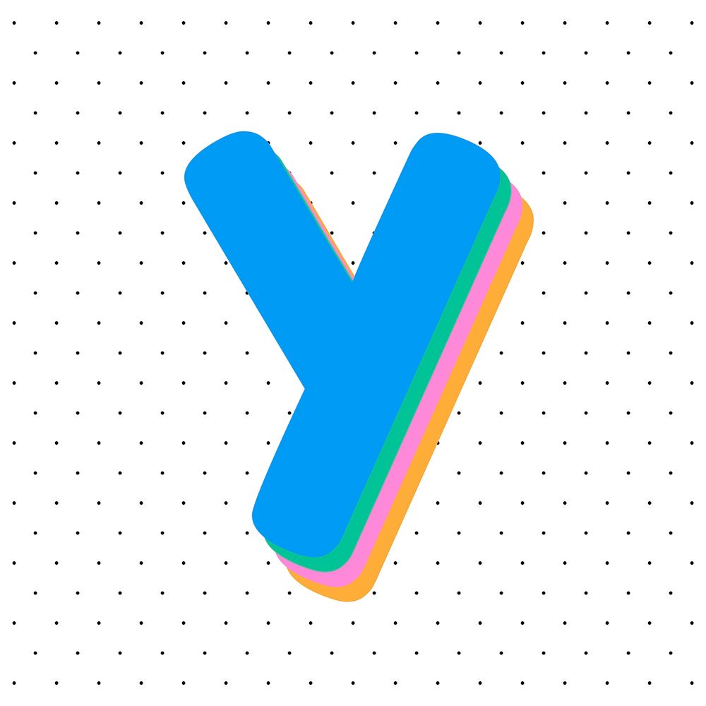 Letter y rounded font vector