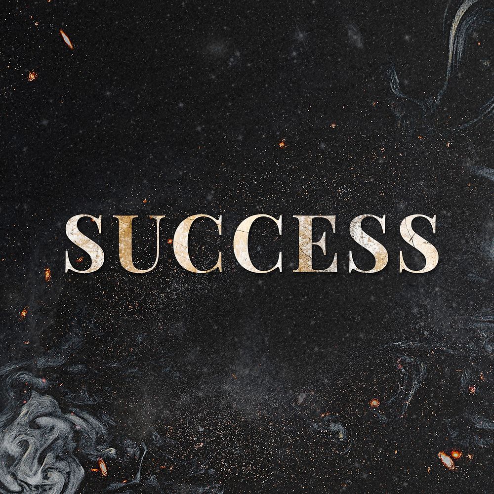 Text Success glittery word art typography