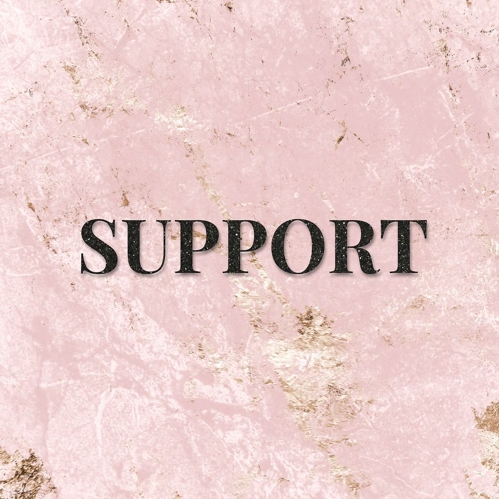Support word lettering font pink texture