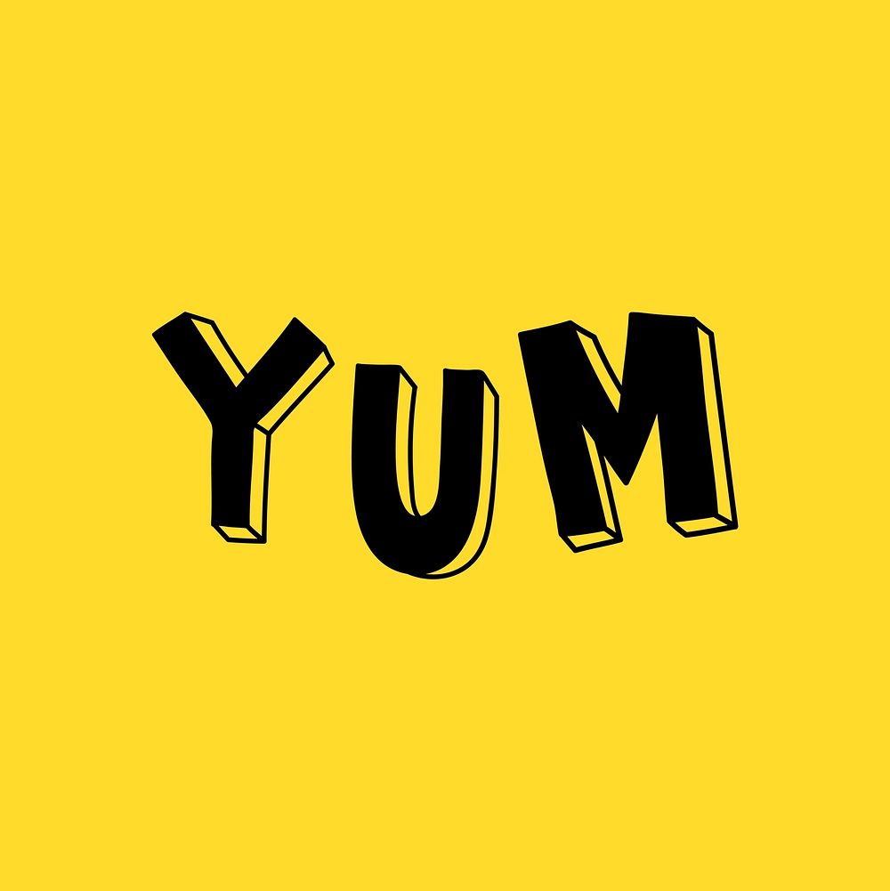 Yum bold vector text typography font