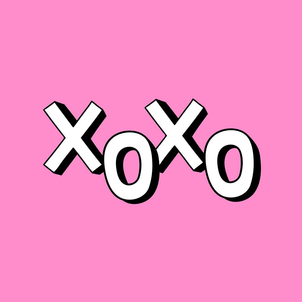 Xoxo shadow font typography vector