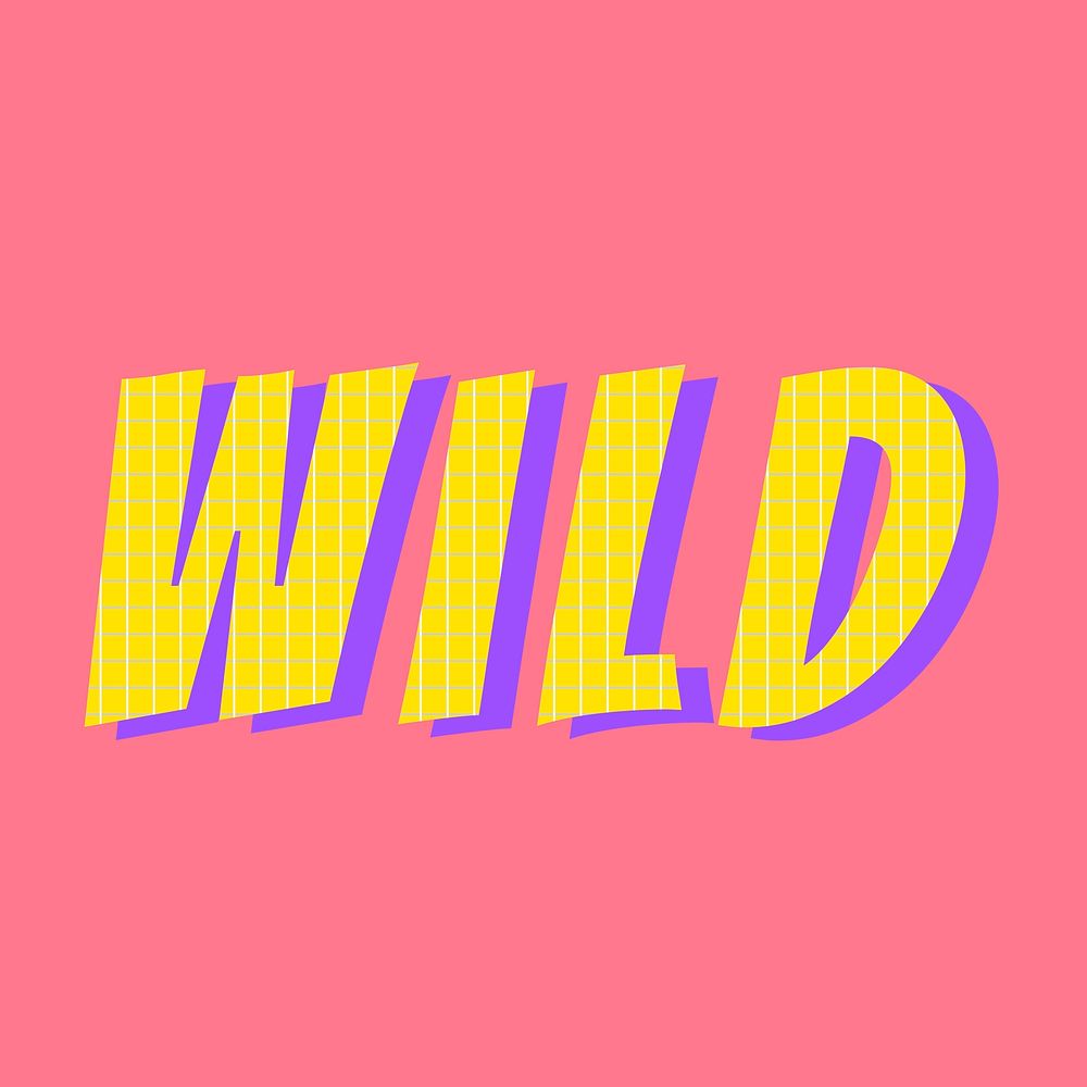 3D wild funky lettering vector