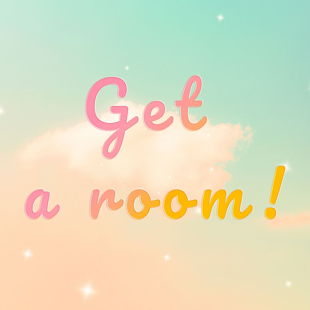 Get a room doodle lettering colorful word art