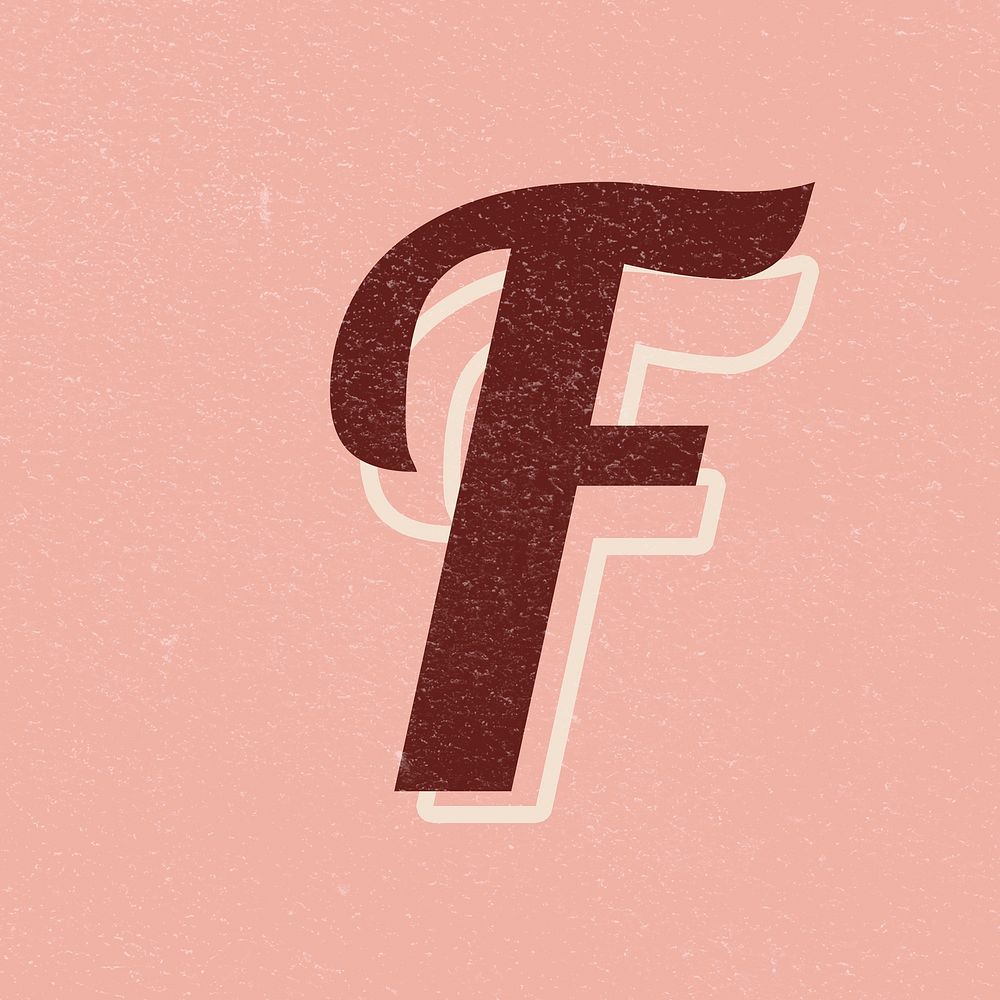 Alphabet letter F vintage handwriting cursive font psd