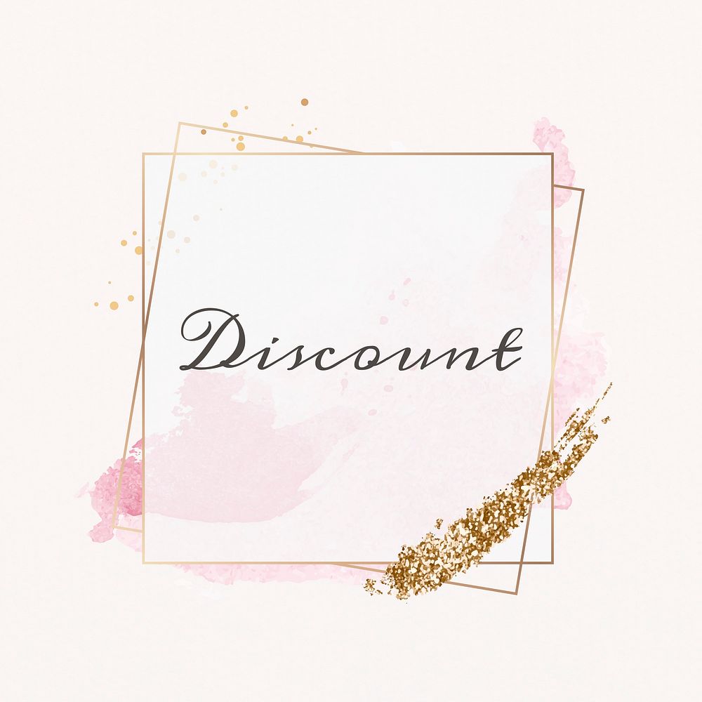 Discount word badge pastel frame