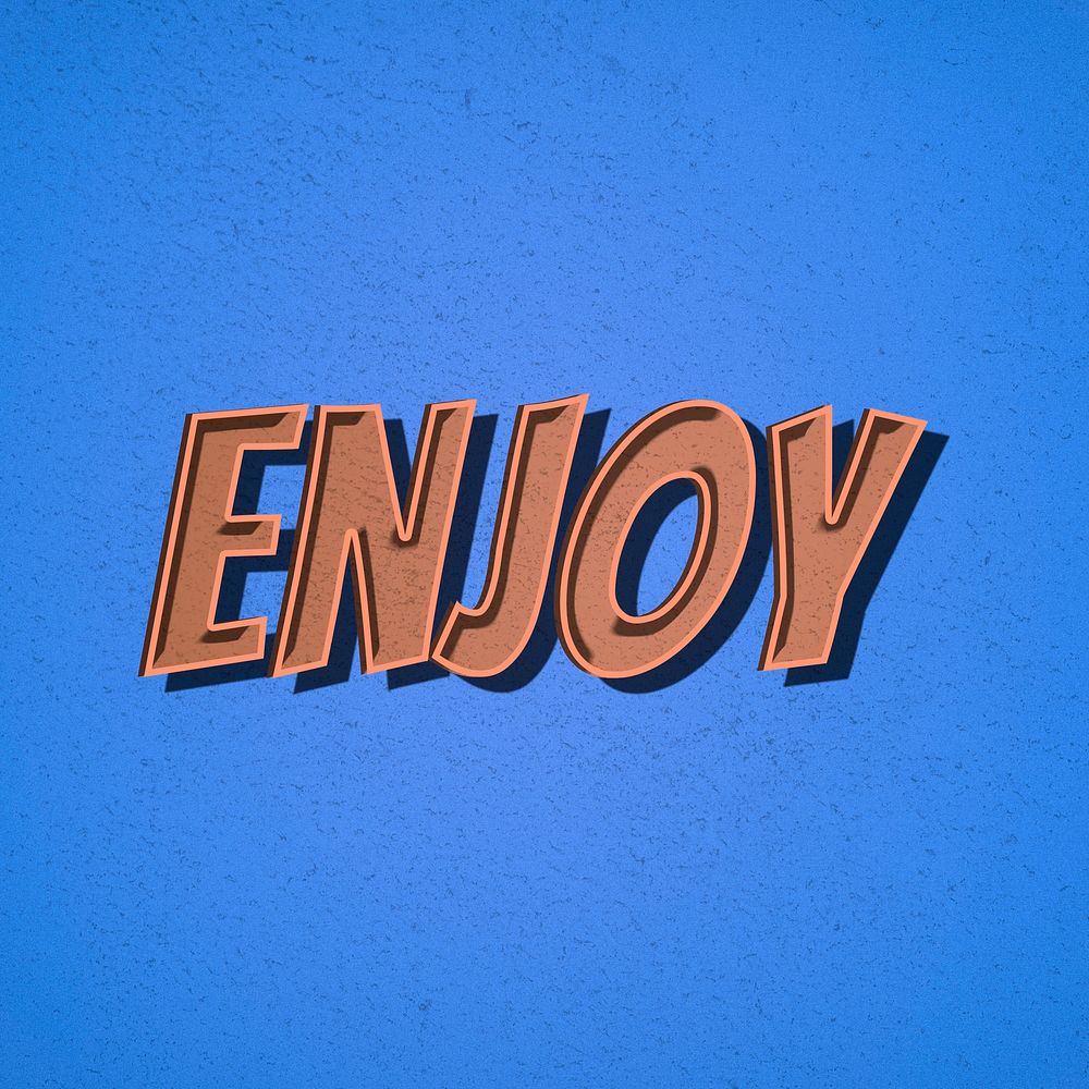 Enjoy word retro style typography