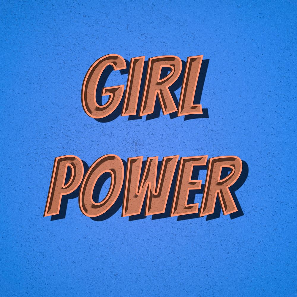 Girl power retro style text