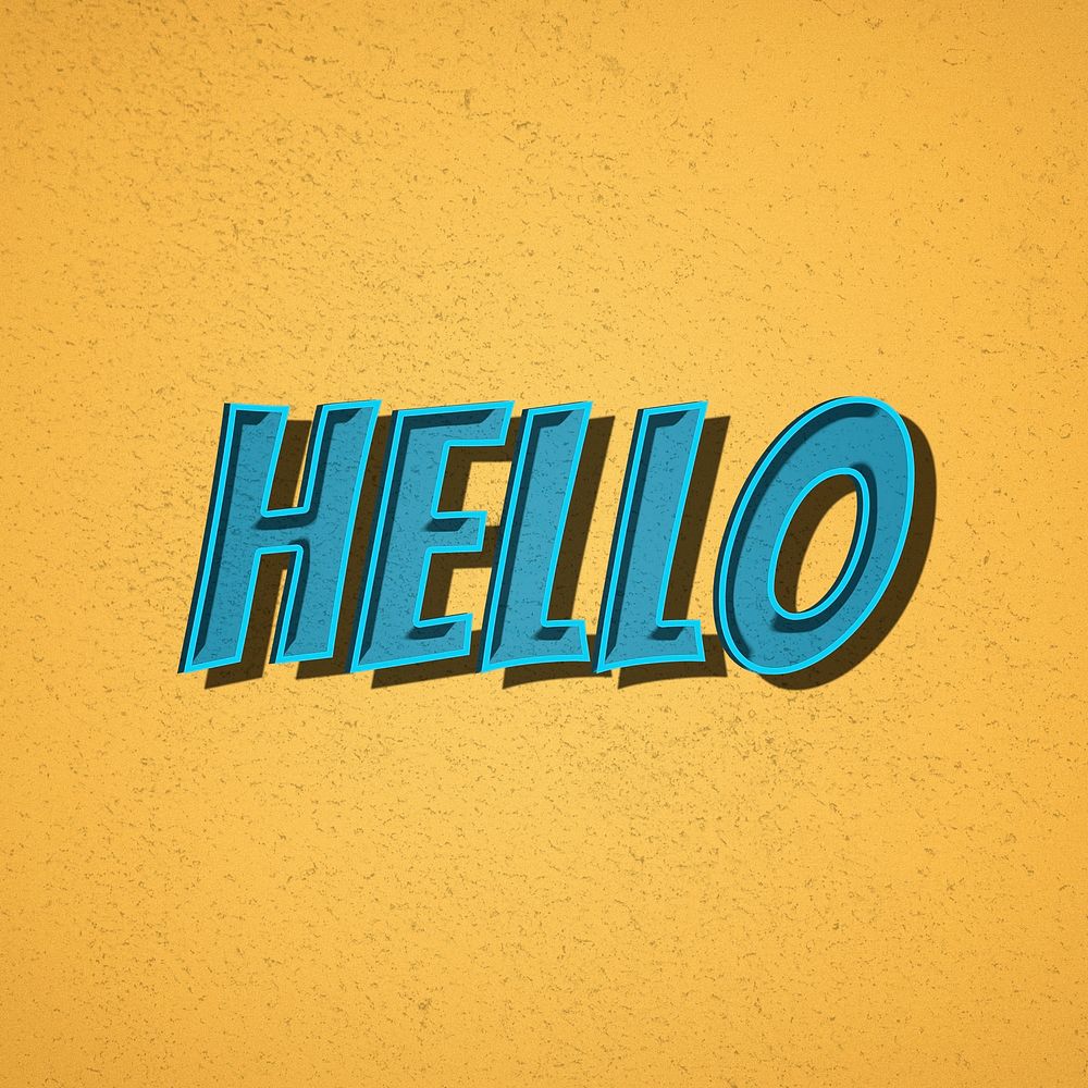 Hello word retro font style illustration 