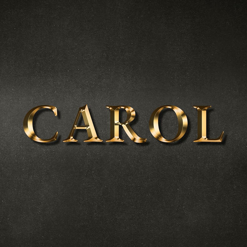 Carol typography in gold effect design element 