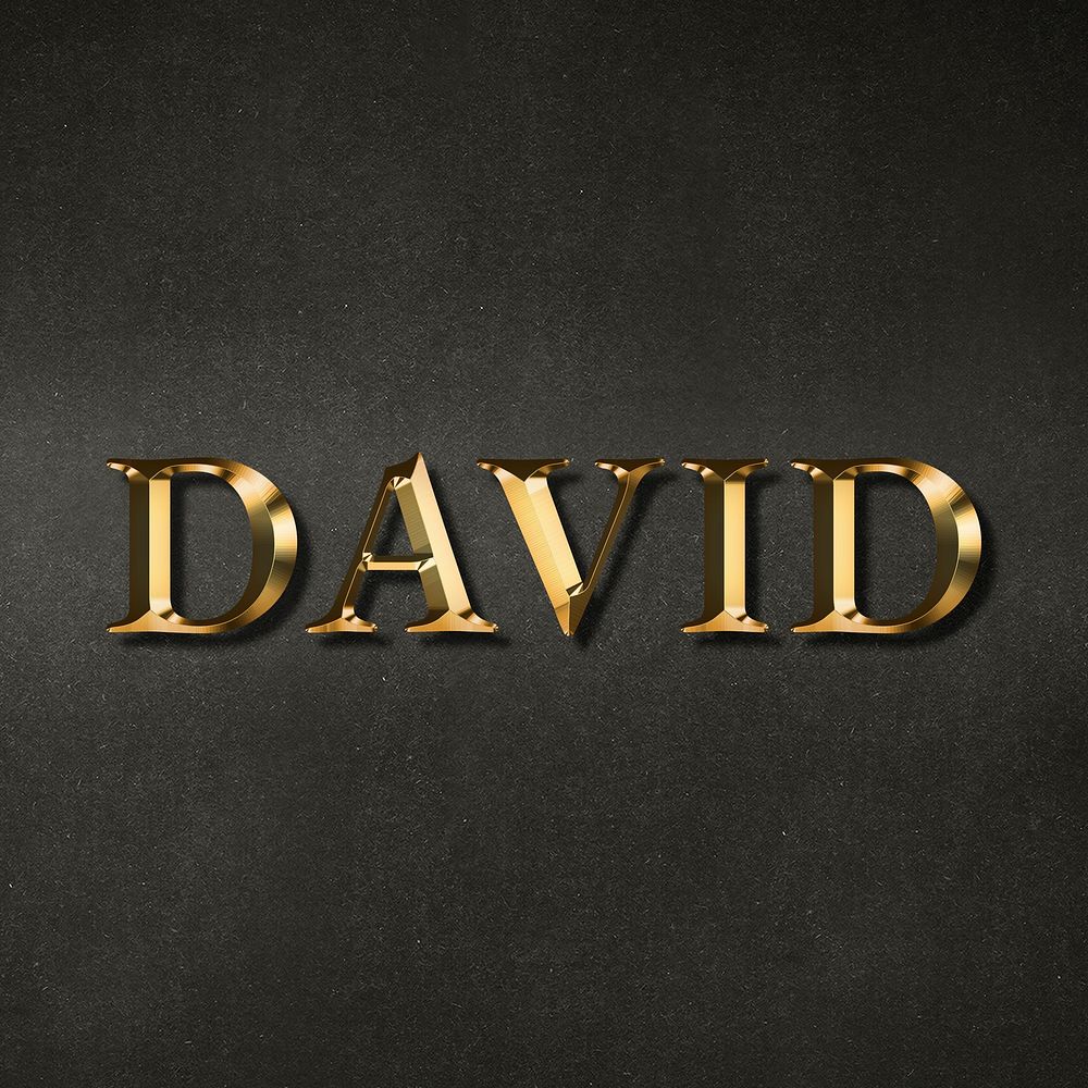 David typography in gold effect design element 