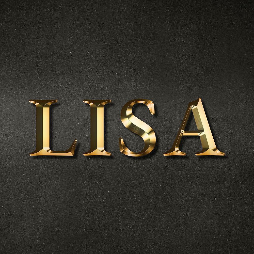 Lisa typography in gold effect design element 