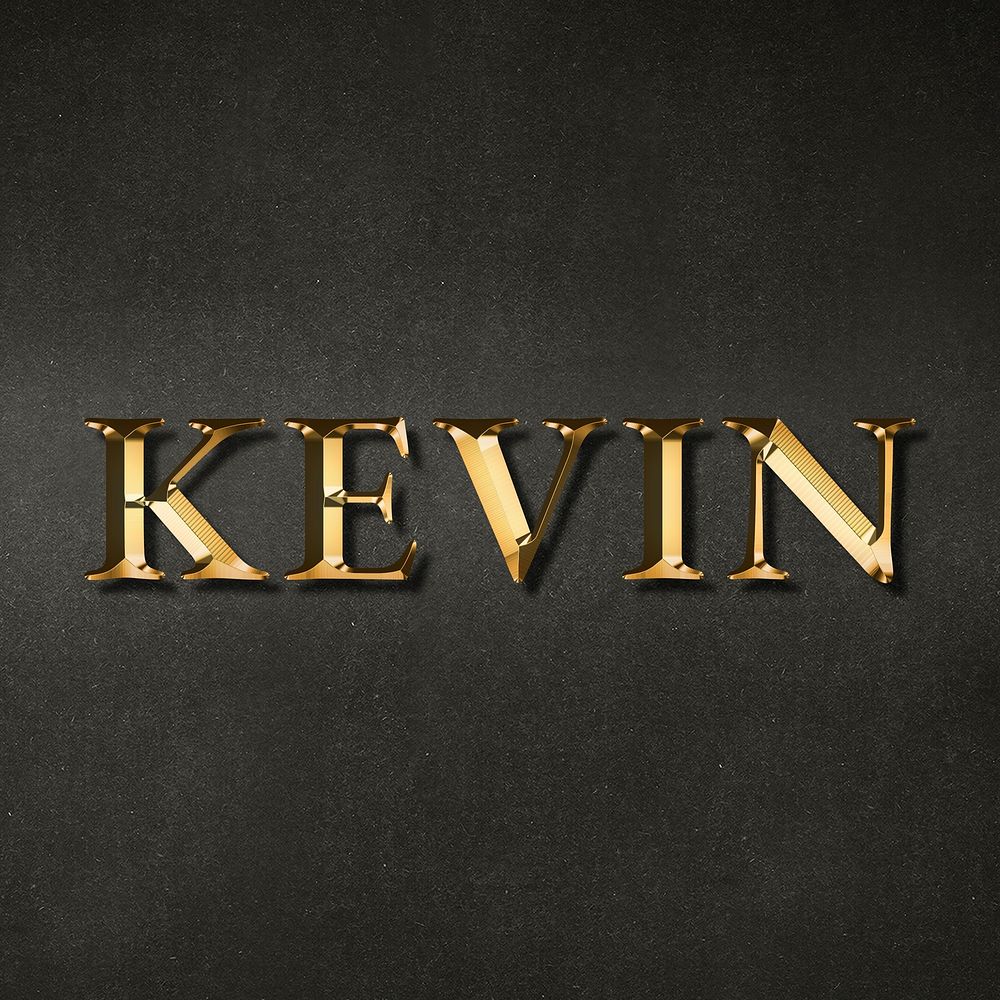 Kevin golden name typography design element