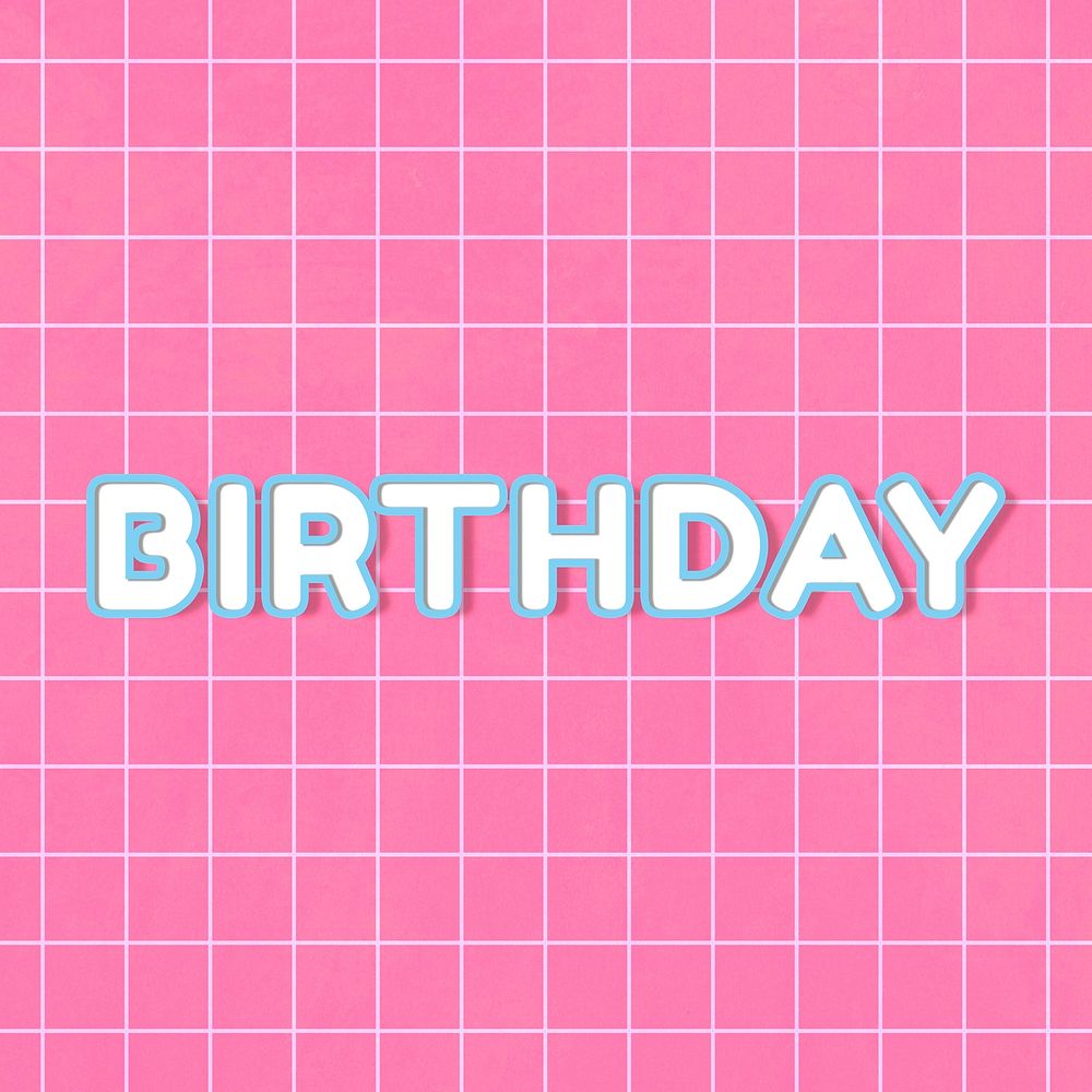 Bold birthday miami typography on grid