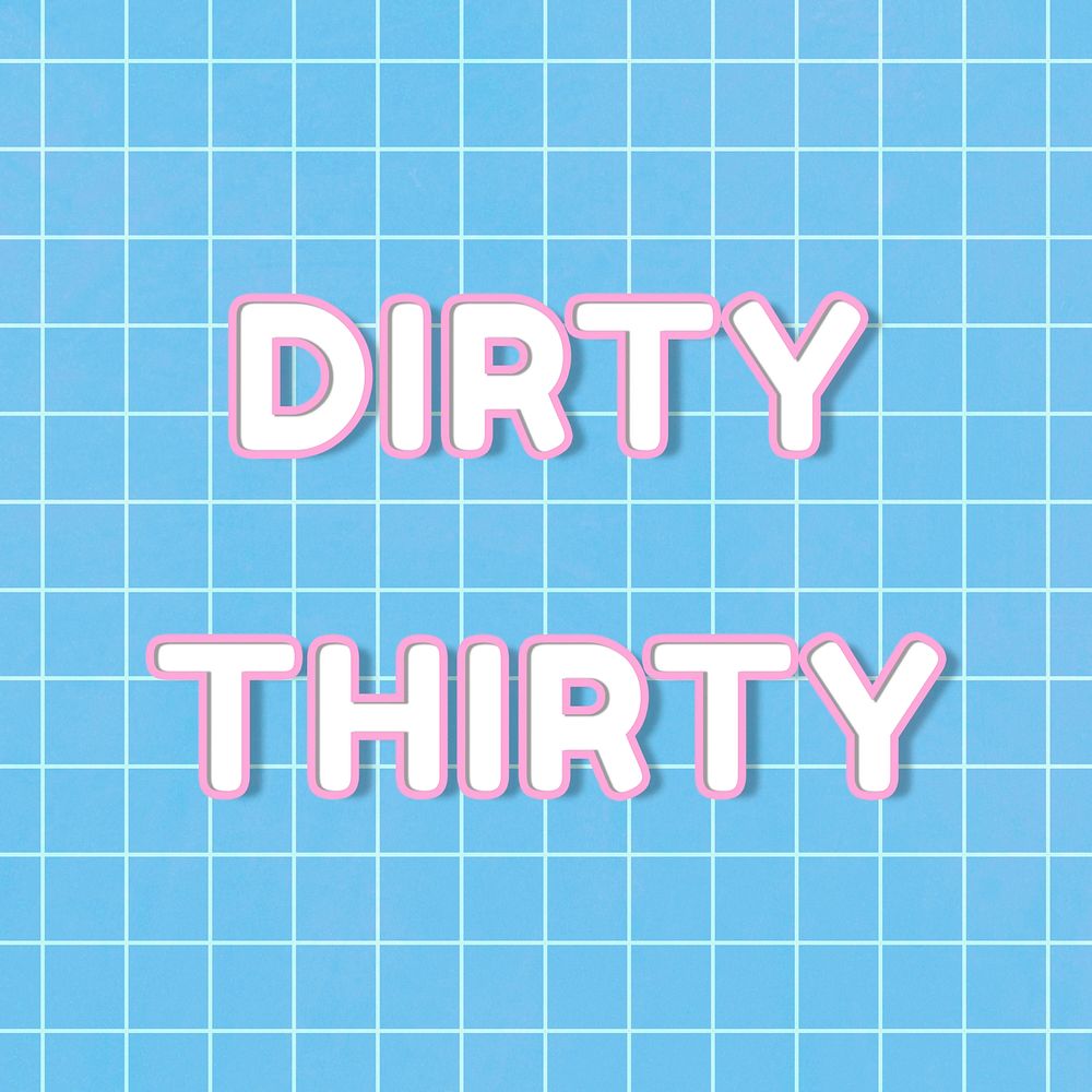 Neon 80&rsquo;s miami dirty thirty bold font grid background