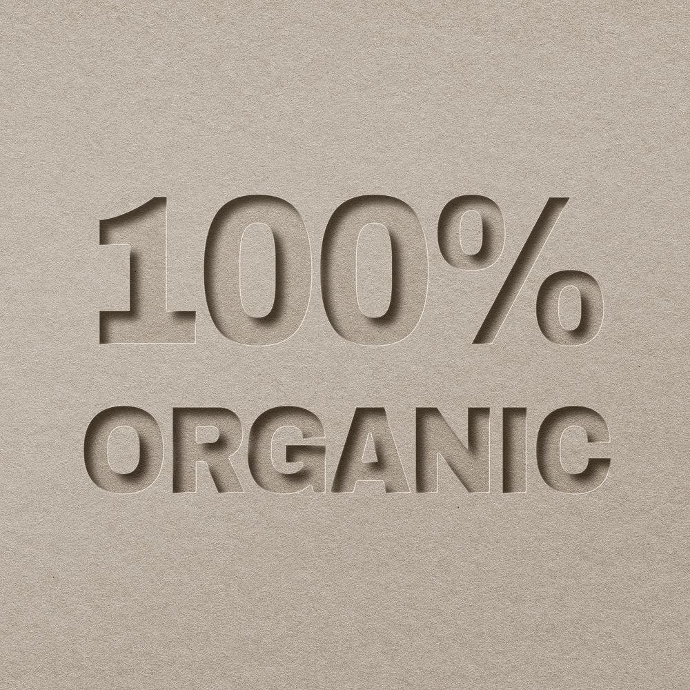 100% organic 3d paper cut font typography