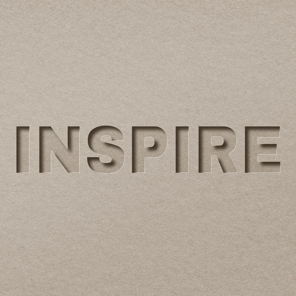 Inspire paper cut lettering word art