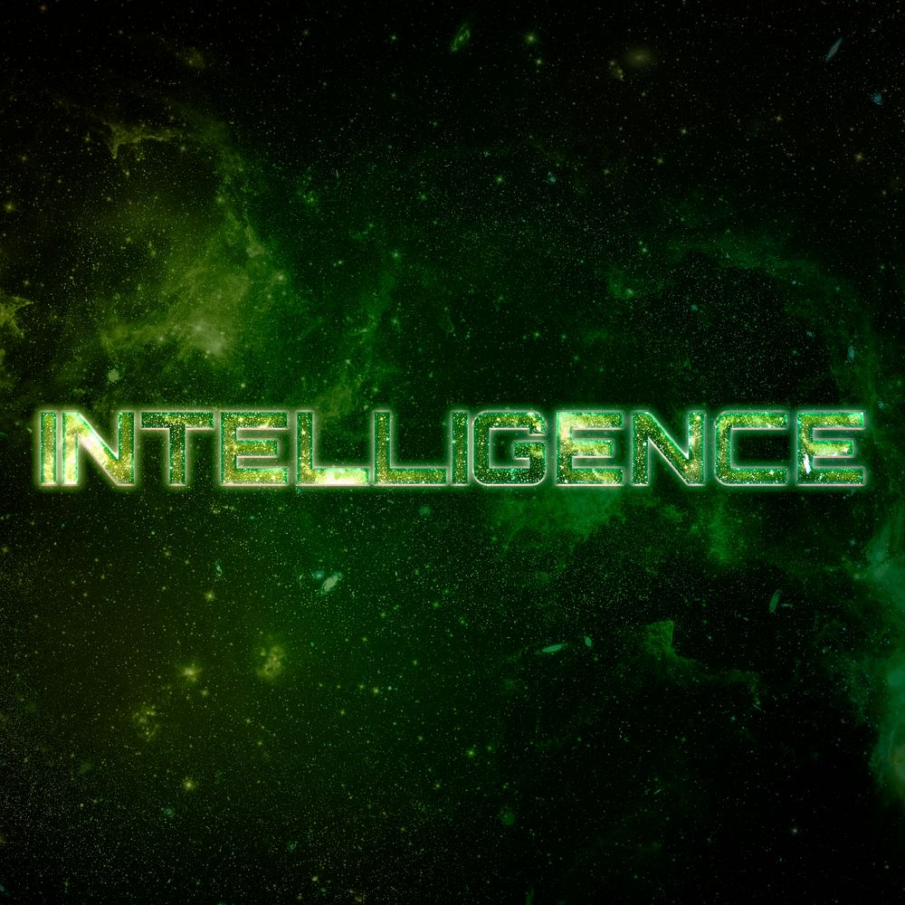 INTELLIGENCE text typography galaxy effect word