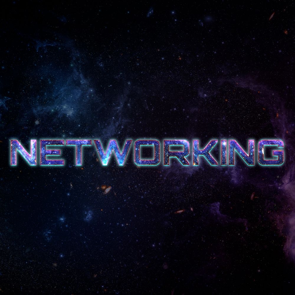 NETWORKING text typography word on galaxy background