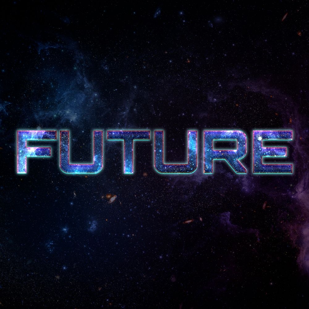 FUTURE text typography word on galaxy background