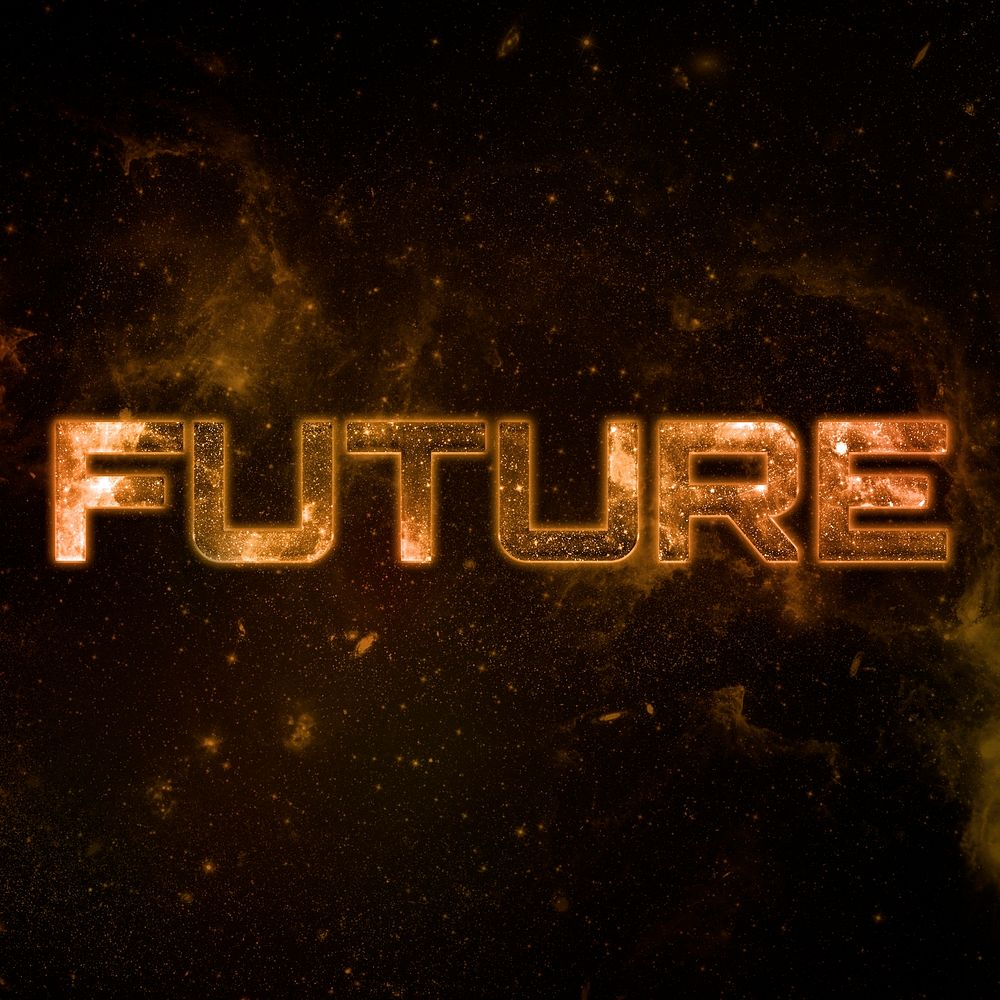 FUTURE text typography brown word on black