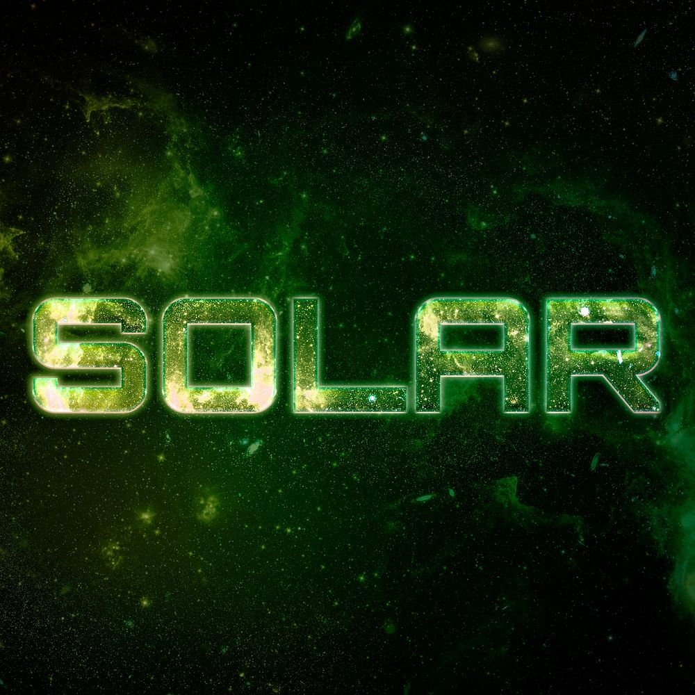 SOLAR text typography galaxy effect word
