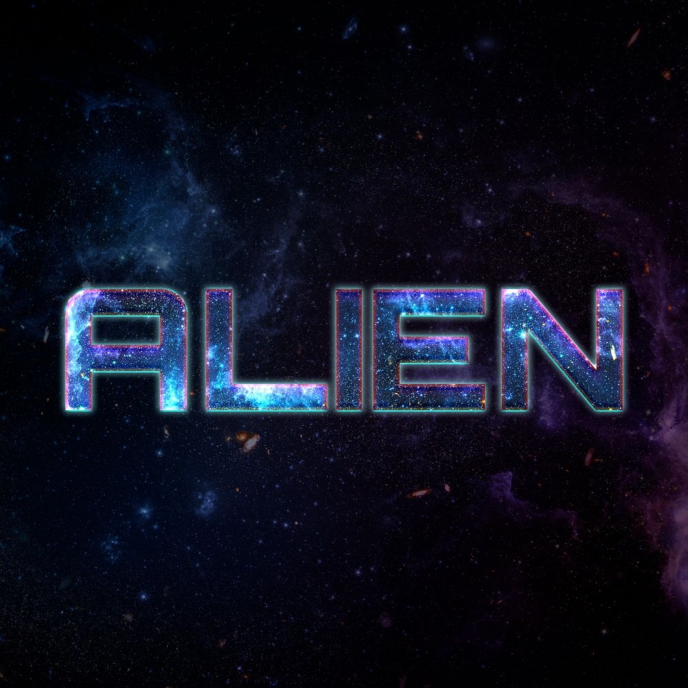 ALIEN text typography word on galaxy background