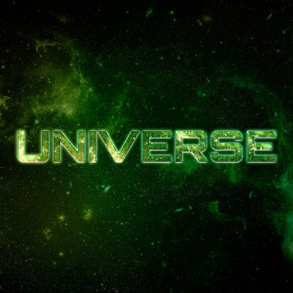 UNIVERSE text typography galaxy effect word