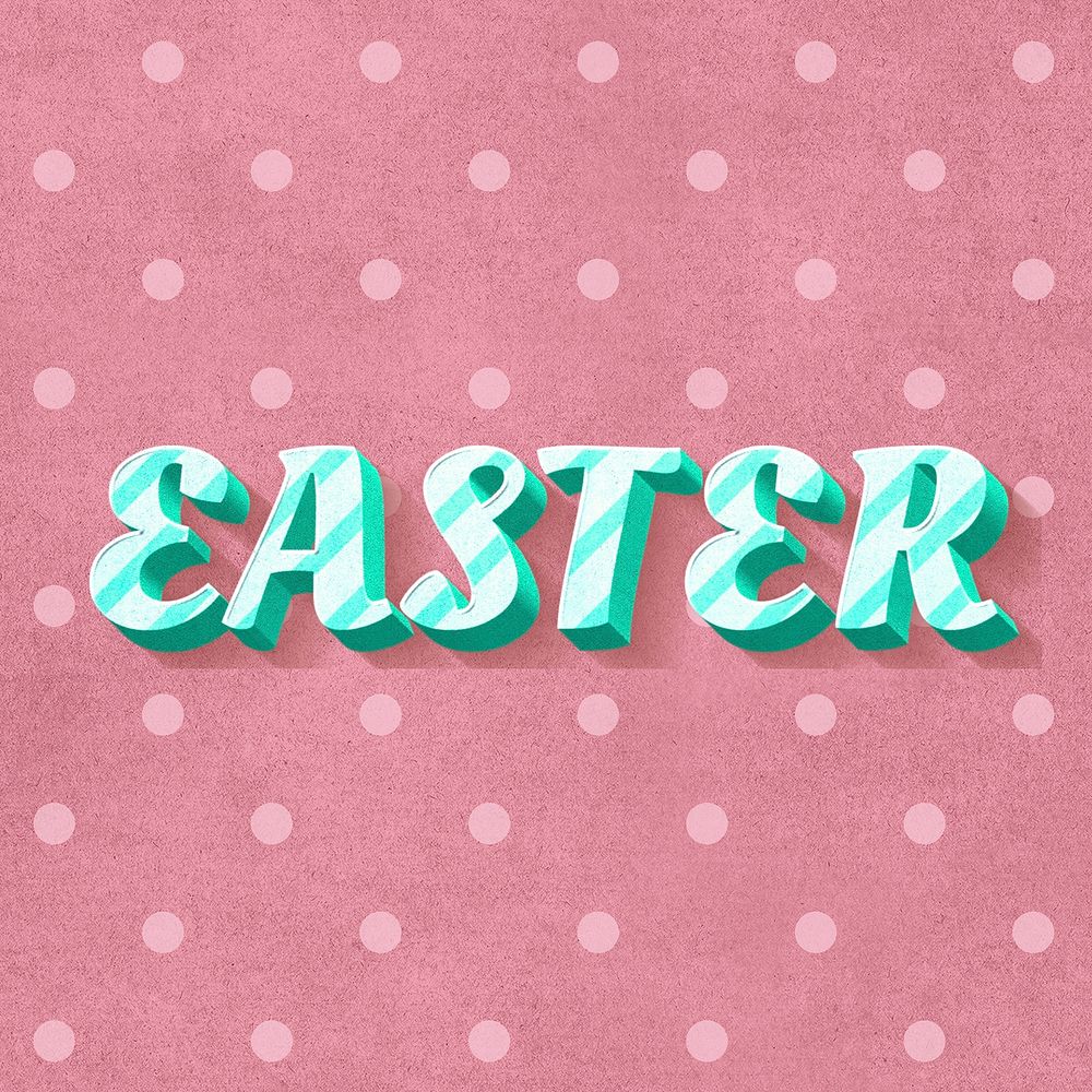 Easter word candy cane typography