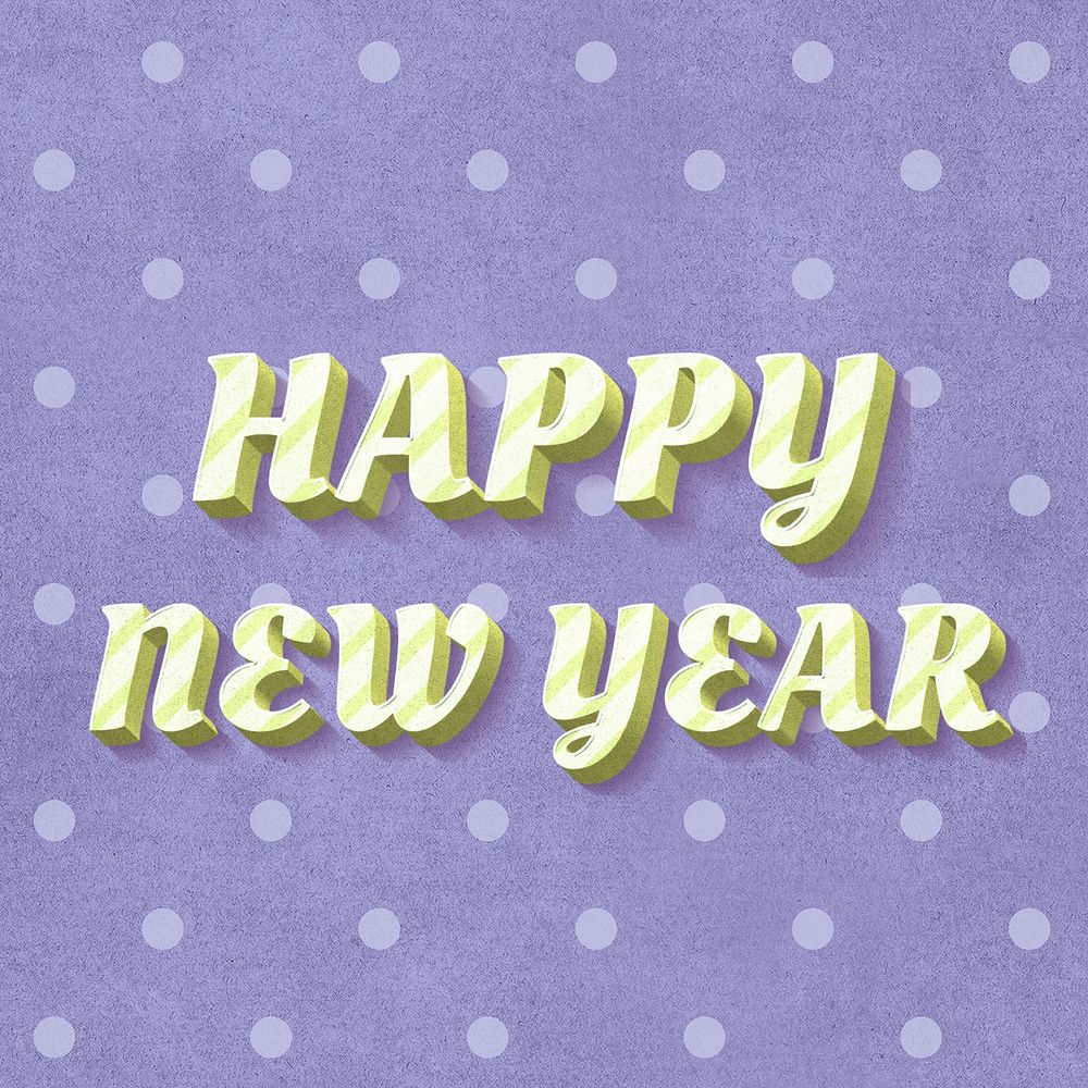 Happy new year text pastel stripe pattern