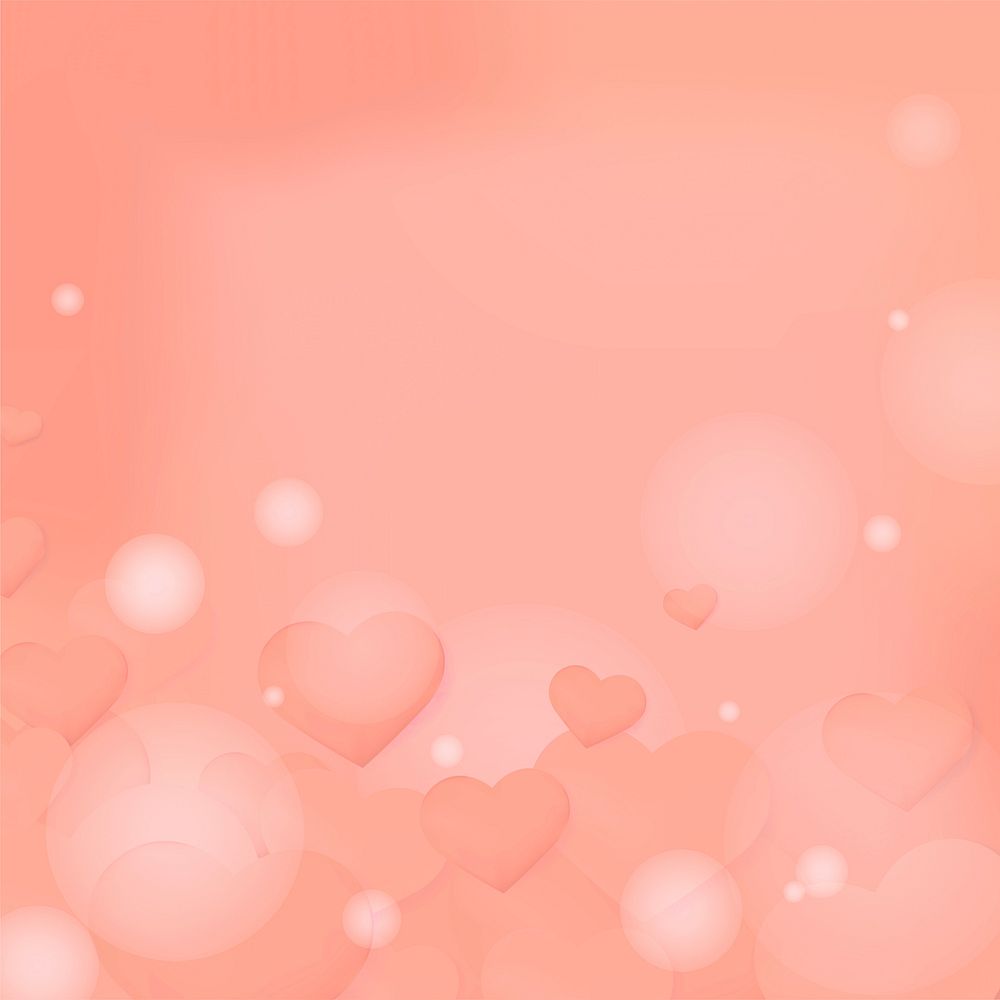 Cute heart orange background blank space
