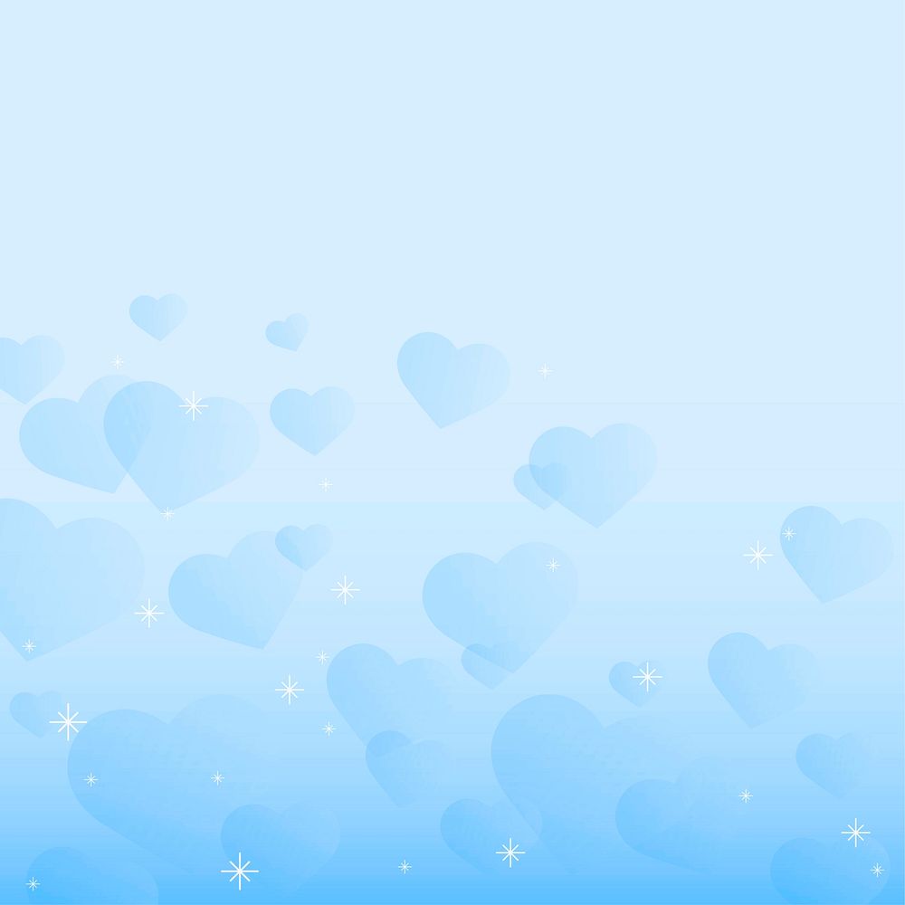 Abstract sparkle heart pattern vector blue background