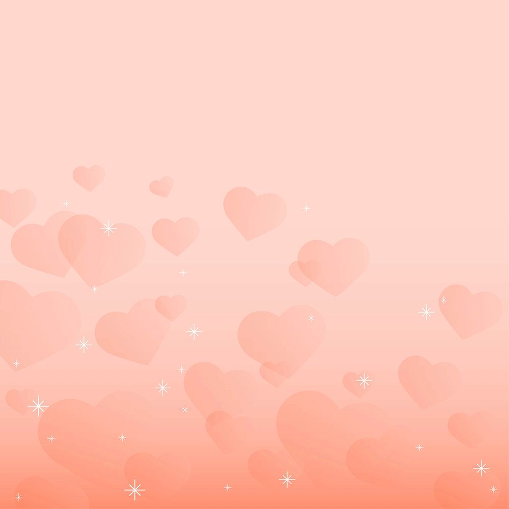 Abstract orange background with hearts blank space