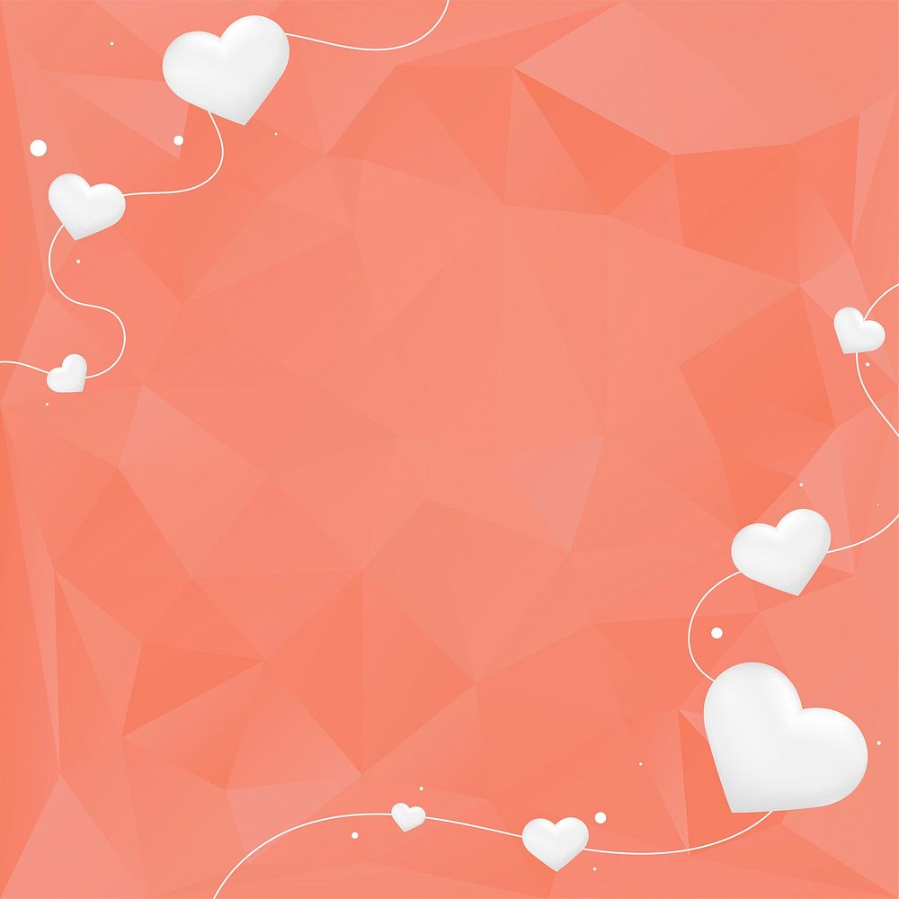 Lovely orange border with hearts design space