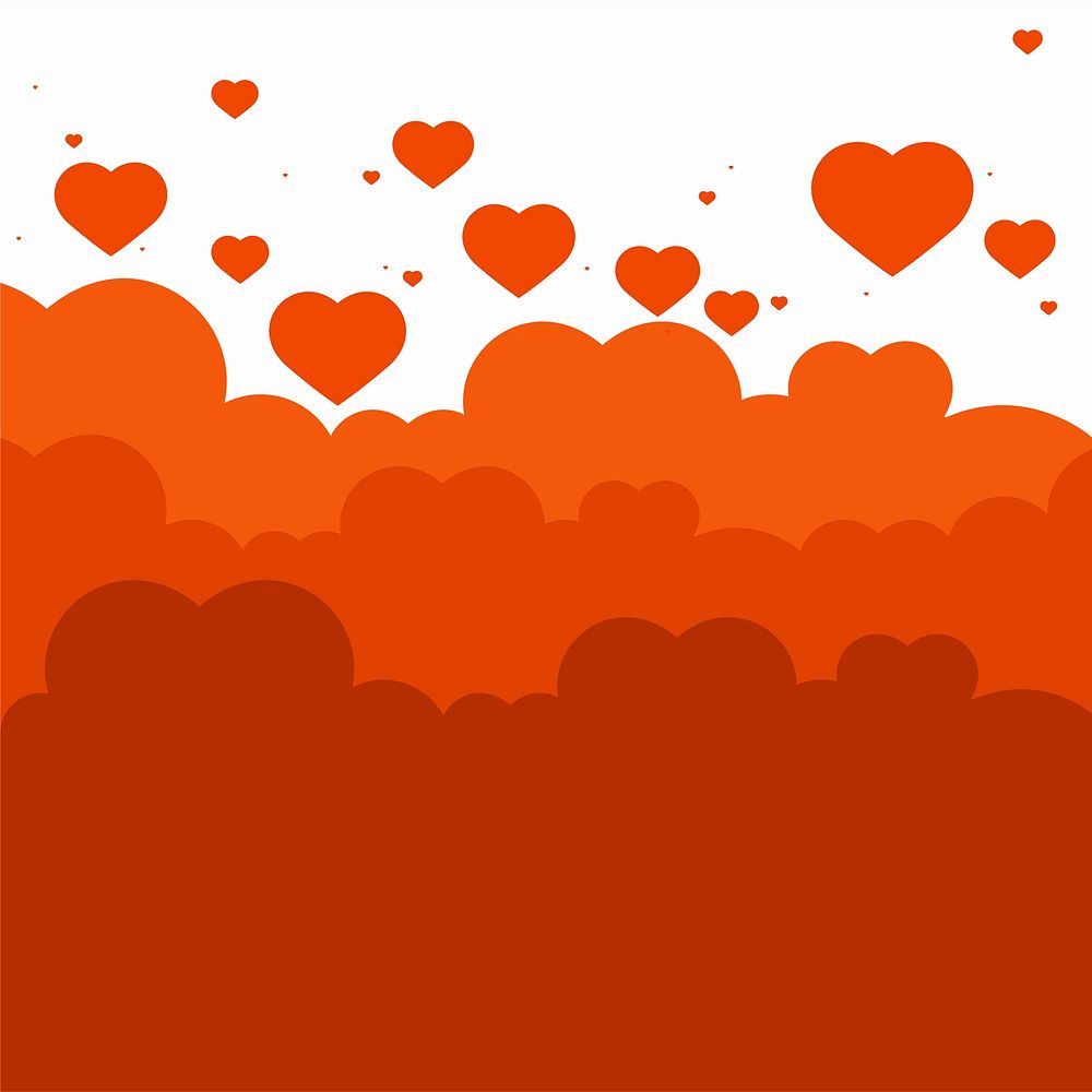 Vector heart and cloud colorful background