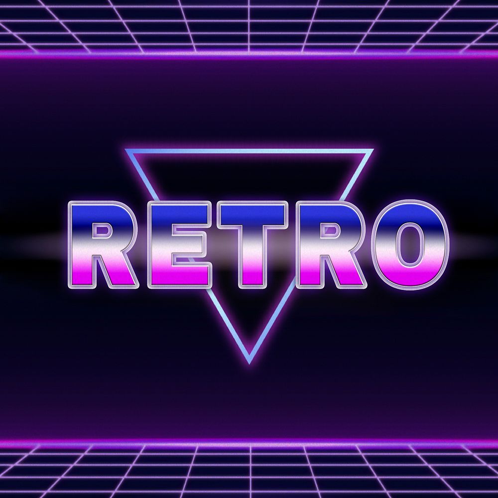 Retro word on futuristic background