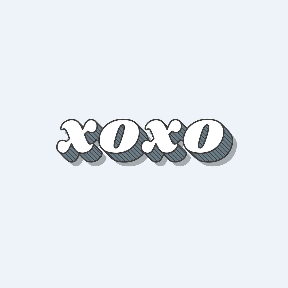 XOXO retro bold love theme font style illustration