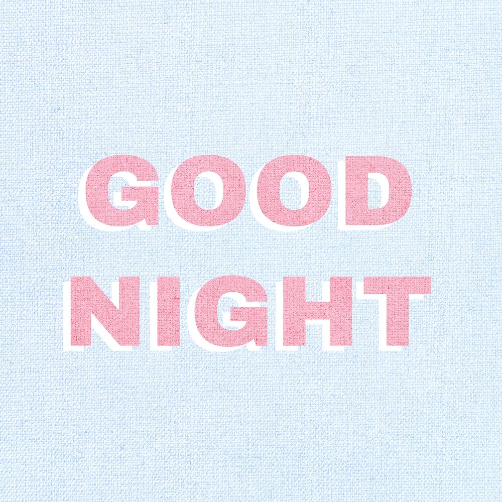 Bold good night word typography 