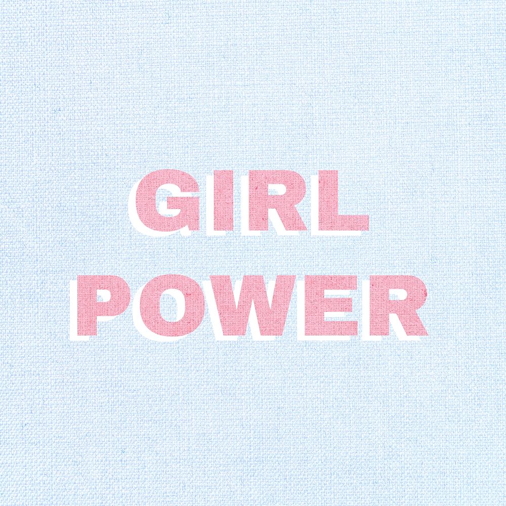 Girl power shadow font typography 
