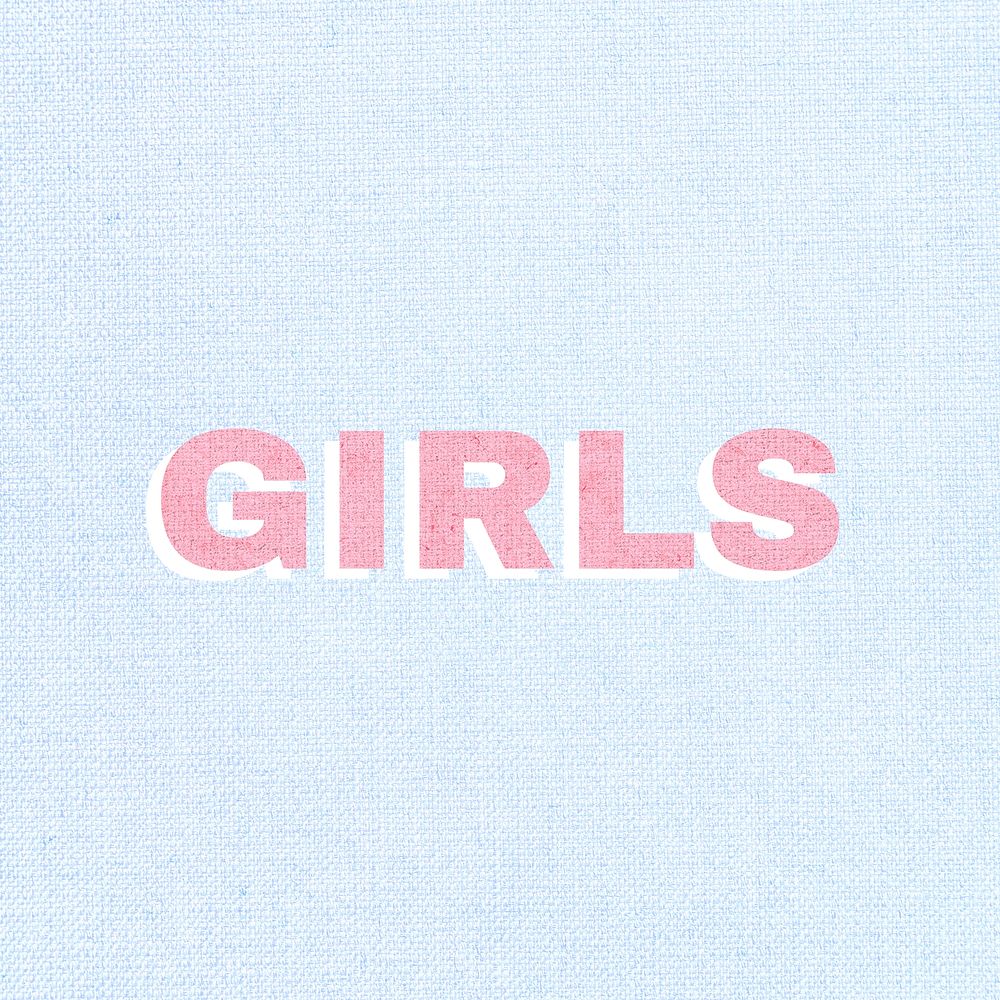 Girls shadow font word typography 