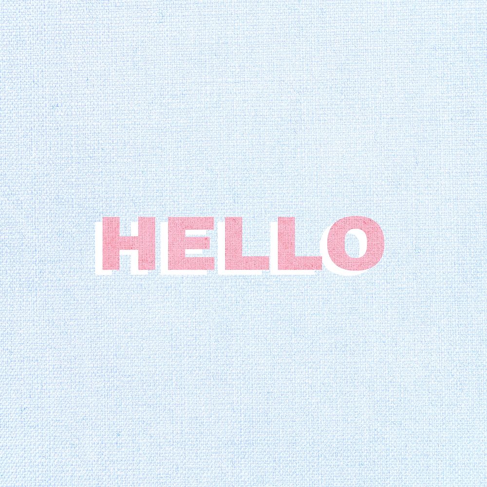 Hello greeting word typography pink