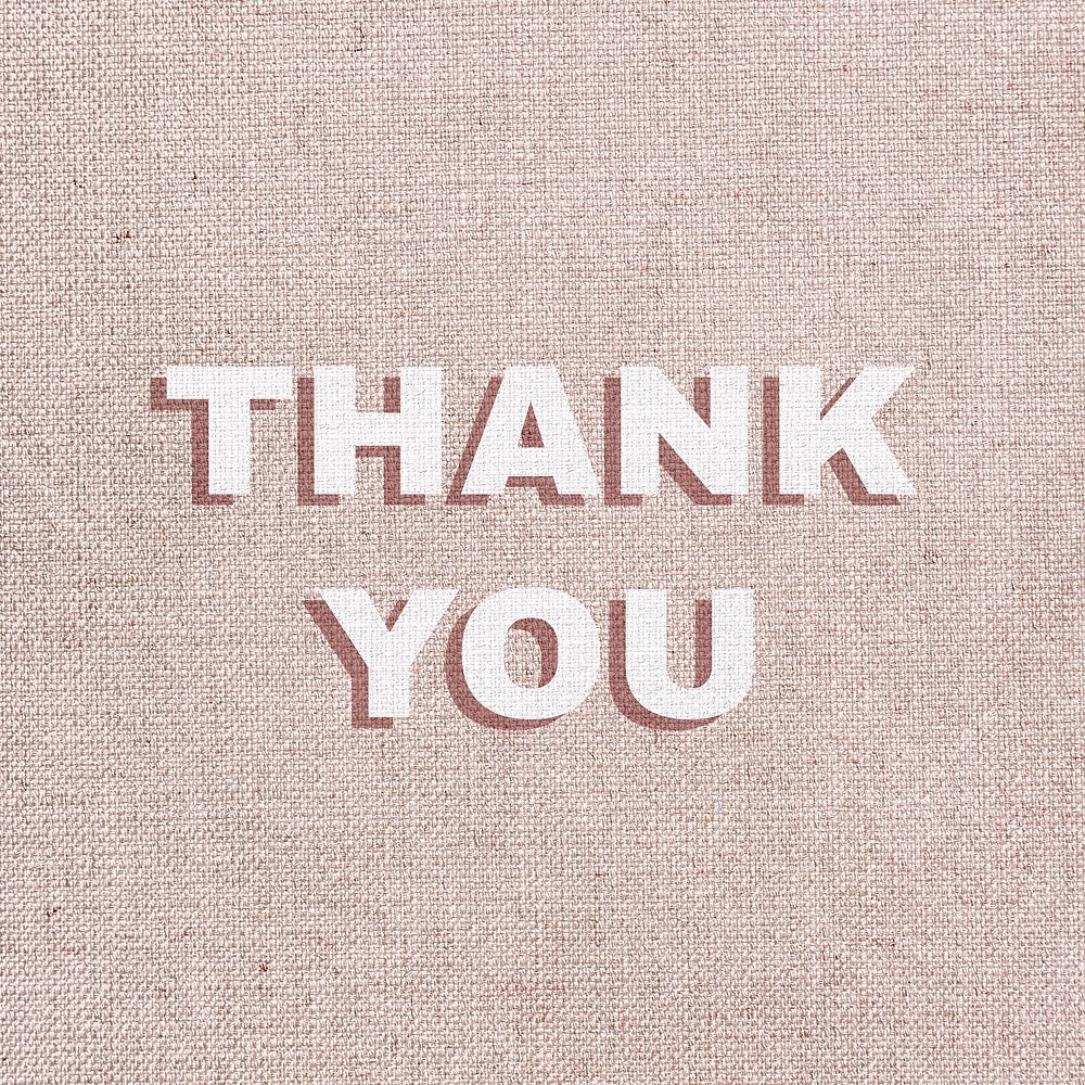 Thank you shadow word art typography